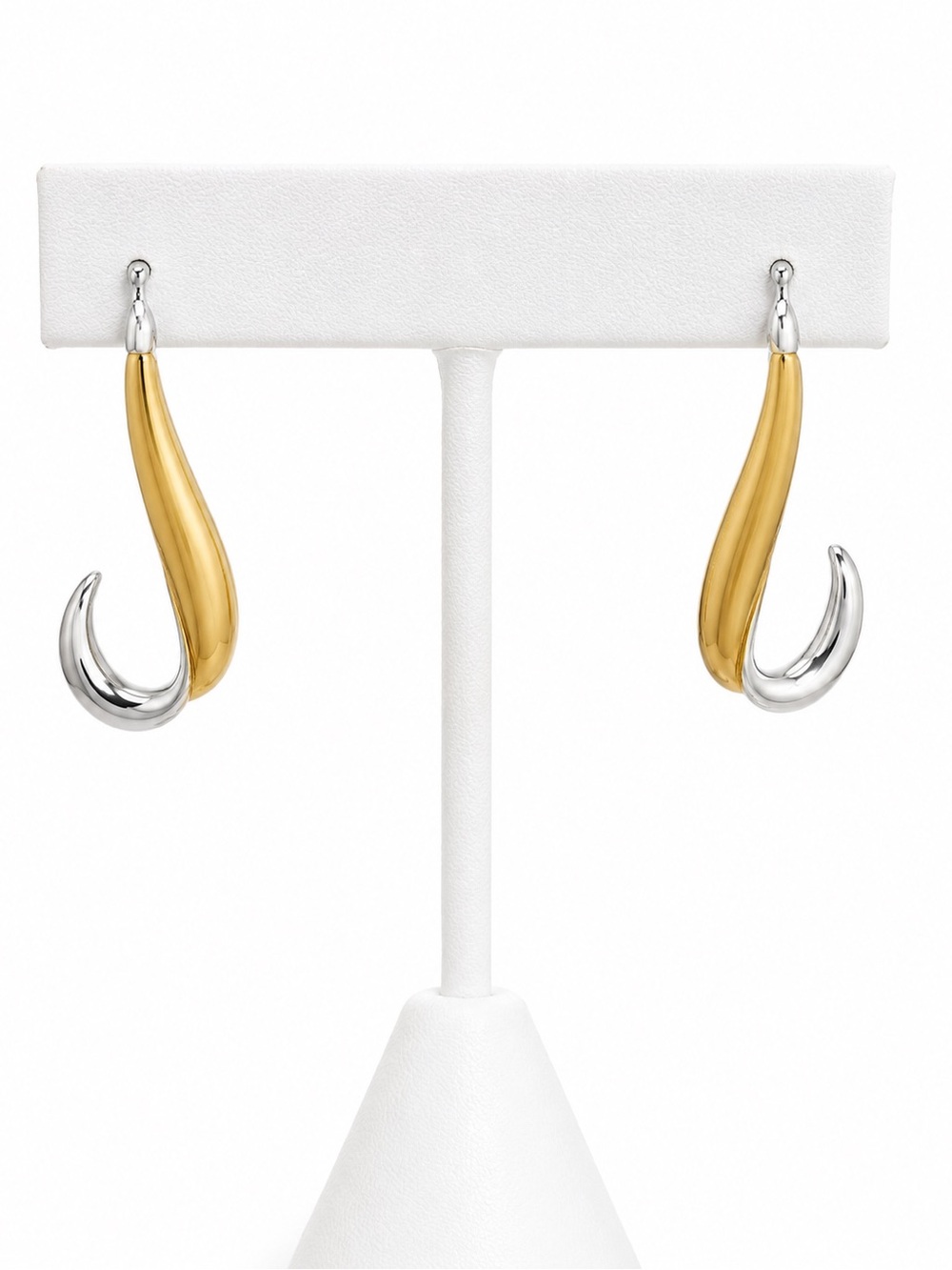 Two tone drop earrings